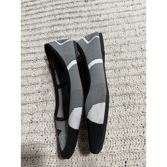 Skechers Aztec Pointed Toe Ballet Flats 48487 Womens 11 Black White Memory Foam - Picture 6 of 8